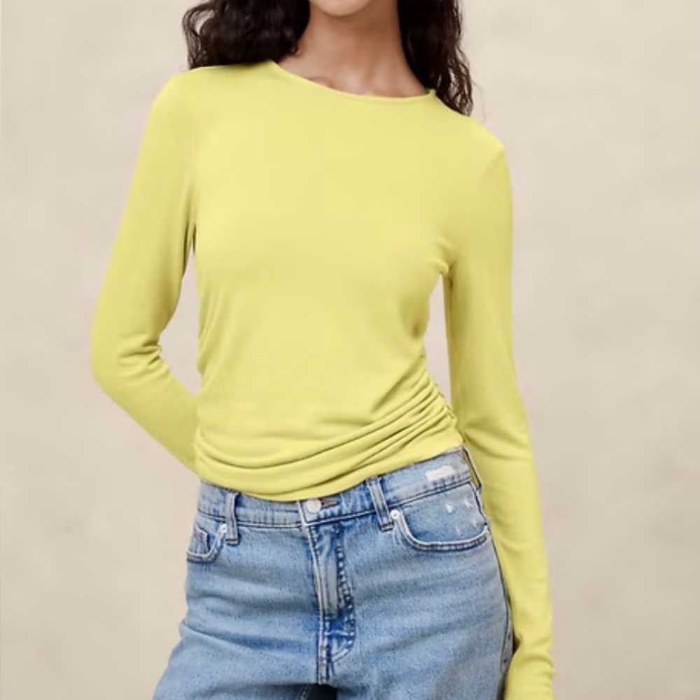 BANANA REPUBLIC Soft Luxe Shirred-Waist Top - Size XS